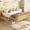 Natural+Drawer, variant on Full Daybed with Rails, Metal Platform Bed Frame with Guardrails & Safety Rails, Full Size Daybed with Detachable Side Rails, Low Profile Full Metal Bed Frame for Bedroom, Guest Room (White)