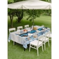 thumbnail image 3 of Outdoor Tablecloth with Umbrella Hole & Zipper, Blue Truck Coastal Rectangle Tablecloth 52x70 Inch, Summer Beach Coral Starfish Shell Vintage Patio Table Cover Waterproof Table Cloth for Picnic/Party, 3 of 7