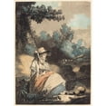 thumbnail image 2 of Philibert-Louis Debucourt 19x24 Black Ornate Framed Double Matted Museum Art Print Titled: Poor Annette (1795), 2 of 5