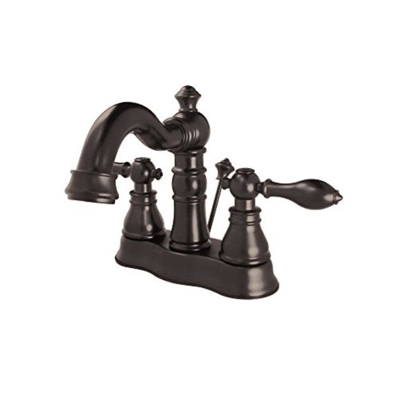 Kingston Brass FS1605ACL American Classic 4-Inch Two Lever Handle Lavatory Faucet with Brass/ABS Pop-Up, 5-1/4-Inch, Oil Rubbed