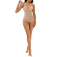thumbnail image 2 of INSPIRE CHIC Women's Cami Adjustable Straps Tummy Control Shapewear Leotard Bust Butt Lifter Bodysuit L Beige, 2 of 5