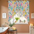thumbnail image 6 of Easter Colored Eggs Swag Valance Curtains Blue Pink Orange Flower Leaf Spring Vintage Rod Pocket Swag Curtains Small Window Treatments for Kitchen Bathroom Bedroom 36" W x 36" L, 2 Panels, 6 of 9