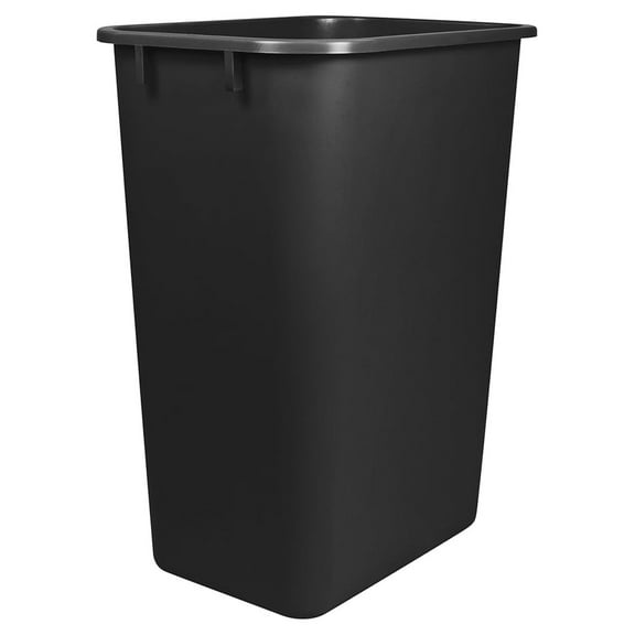 Large Waste Basket 15.5 x 11 x 20.75 Inches, Black - Indoor Trash Can for Home, Office, Kitchen - Durable Plastic Construction, 40 Quart Capacity