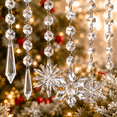 thumbnail image 5 of 10 Pack Christmas Tree Decoration Crystal Ornaments, Clear Acrylic Icicle Water Drop Pendants for Xmas Tree, Garland, Window and Winter Wedding Decor, 5 of 10