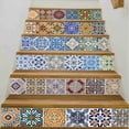thumbnail image 3 of 12X Peel and Stick Tile Backsplash Stair Riser Decals DIY Tile Decals Mexican Traditional Talavera Waterproof, 3 of 5
