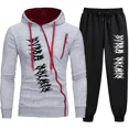 thumbnail image 2 of Chándal de otoño e invierno para hombre, conjunto de 2 piezas con capucha y cremallera informal, ropa deportiva para exteriores y jogging, 2 of 3