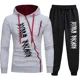 thumbnail image 2 of Chándal de otoño e invierno para hombre, conjunto de 2 piezas con capucha y cremallera informal, ropa deportiva para exteriores y jogging, 2 of 3