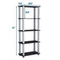 thumbnail image 4 of Topbuy 5-Tier  Storage Rack Display Shelves Bookshelf for Home Office Black, 4 of 8