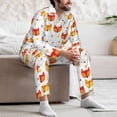 thumbnail image 6 of Bingfone Men's Pajama Set 2 Piece Loungewear PJs, Long Sleeve with Pajama Pants-Cute Fox with Heart, 6 of 7