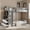 Gray, variant on Mirightone Twin Over Twin Bunk Bed with Wardrobe and Storage, 4 Storage Drawers, Pegboard Organizer, Light Strip, Black