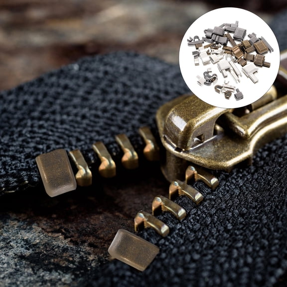 YOSADIER 1 Set Replaceable Metal Zipper Heads and Stopper Accessories for General Users Home Use