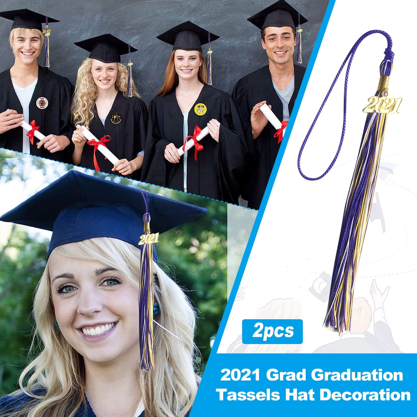 2 Pieces 2021 Grad Graduation Tassels Graduation Cap Tassels Graduation