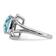 thumbnail image 3 of Sterling Silver Rhodium Checker-Cut Sky Blue Topaz & Diamond Ring, 3 of 5