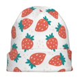 thumbnail image 7 of Naloa Strawberries Soft Beanie Hat, Knit Beanie Daily Beanie in Fine Knit for Women Men Winter Travel, Outdoor, 7 of 7