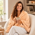 thumbnail image 6 of XIA0LE Thickened Long Faux Fur Throw Blanket, 31.5x42.5 Inchesfuzzy Faux Fur Throw Blanket, Reversible Shaggy Blankets, Fluffy Plush Warm Throws For Sofa Couch, Rose Gold, 6 of 6