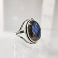 thumbnail image 6 of Natural Labradorite Ring, Woman's Blue Fire Labradorite Ring, Birthstone, Designer Band, 925 Sterling Silver, Womens Ring, Christmas, Thanksgiving, Handmade, Statement Jewelry, Natural Gemstone Ring, 6 of 7