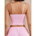 thumbnail image 4 of Sexyfree Ribbed Pajamas Set for Women Sexy Cami with Side Slit Shorts Sleepwear Lingerie 2 Piece Pjs Nightwear, 4 of 6