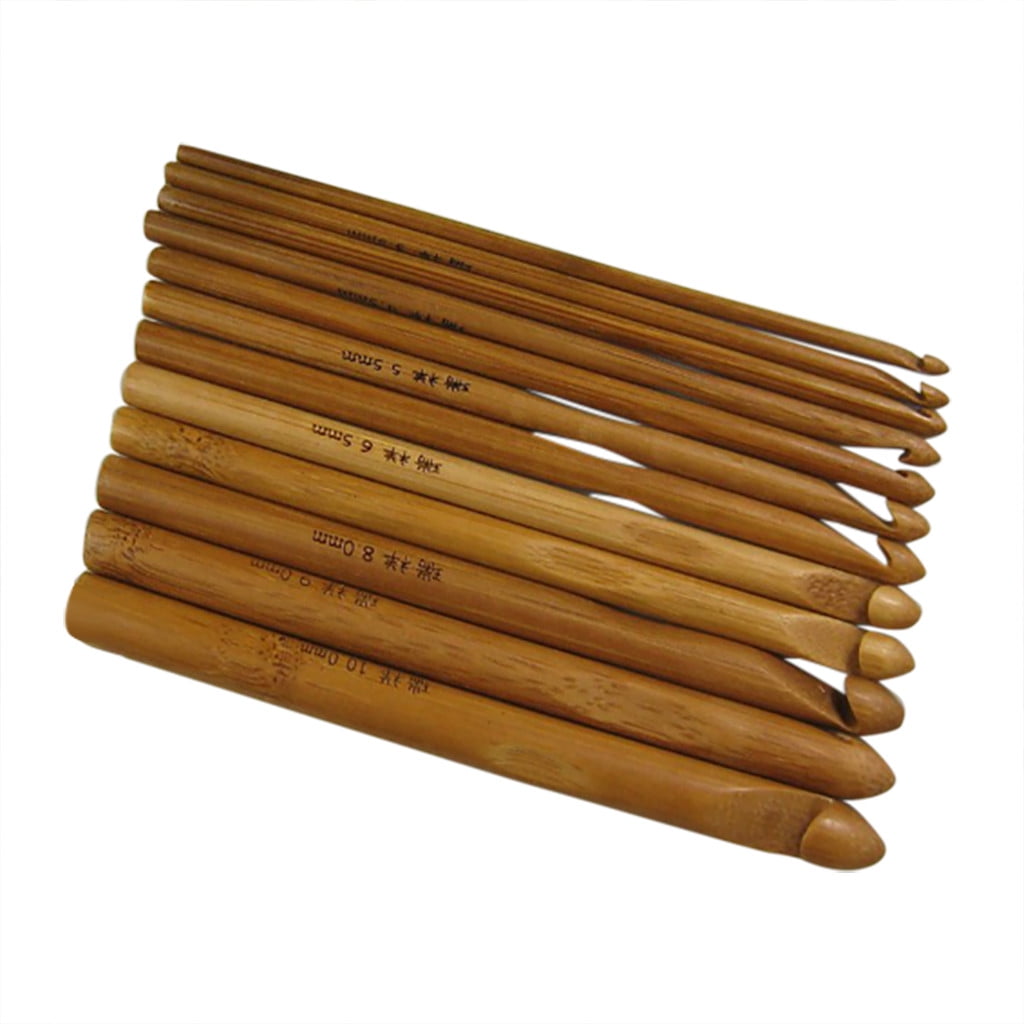 Lovehome Carbonized Garden Bamboo Crochet 12 Number Sweater Needle Crochet Knitting Tool