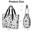 thumbnail image 3 of Tote Bag for Women - Pet Paw Print and Bone Shoulder Bag - Large Utility Work Duffle Bag with Zipper Handbag for Travel, Work, Sprots, 3 of 5