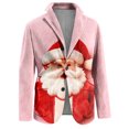thumbnail image 4 of yuCgh Men's Ugly Christmas Corduroy Suit Jacket with Warm Pockets, Cardigan for Casual Holiday Fashion, Fun Print for Celebrations,Pink L, 4 of 6