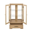 thumbnail image 4 of Glass Cabinet Lighted Glass Cabinet Curio Display Cabinet with Adjustable Glass Shelves 2 Doors and 1 drawer Cabinet Bulb Included, 4 of 13