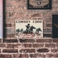 thumbnail image 2 of Noete Cowboy Code Sign Retro Western Metal Tin Sign 12x16 Inch, Vintage Cowboy Code Sign for Garage, Man Cave, Bar & Home Decor, Durable Tinplate Poster, 2 of 8
