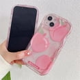 thumbnail image 4 of Pink Peach Cherry Cover For Samsung Galaxy A54 A34 A51 A53 A32 A52 A32 A73 S23 Ultra S20 FE S21 Plus Soft TPU Flower Wavy Case, 4 of 5
