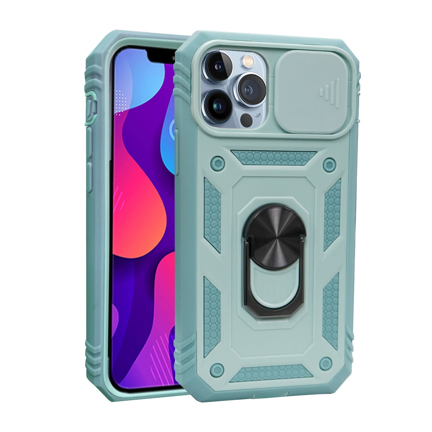 iPhone 11 Pro Max Case HeavyDuty, Ring Holder, Camera Cover