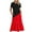 Red, variant on Inleife Womens Summer Dresses Women's Fashion Round Neck Short Sleeve Patchwork Printed Dress Long Dresses