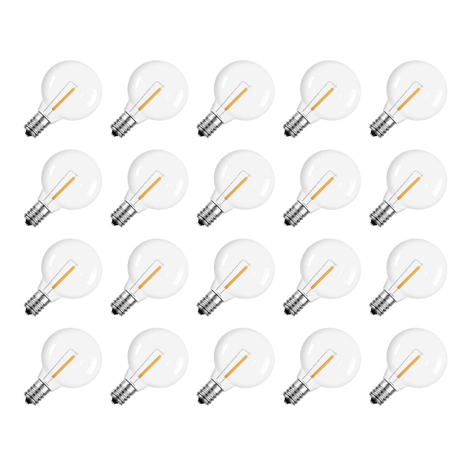 20 Pcs G40 Led Replacement Light Bulbs E12 Screw Base Shatterproof Led Globe Bulbs compatible