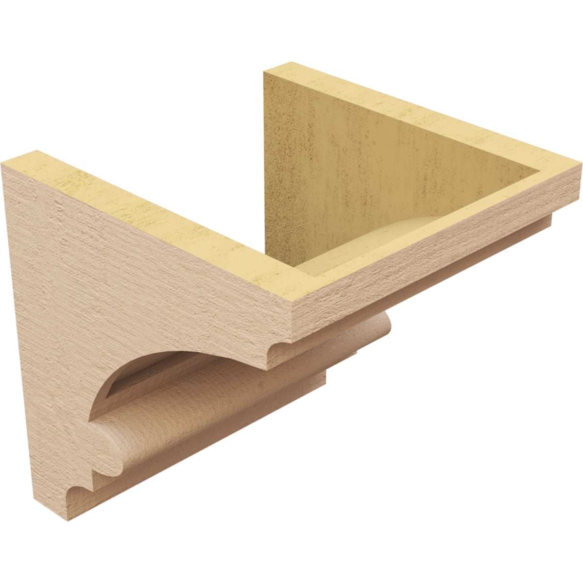 9"W x 9"D x 9"H Wide Diane Rough Cedar Woodgrain TimberThane Corbel, Primed Tan