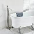 thumbnail image 6 of Free standing Bathtub Faucet Brushed Nickel Floor Mount Tub Filler Mixer Shower, 6 of 10