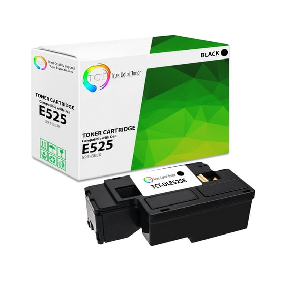 TCT E525 Black Toner Cartridge - Premium Compatible Replacement for Dell 593-BBJX Black High Yield