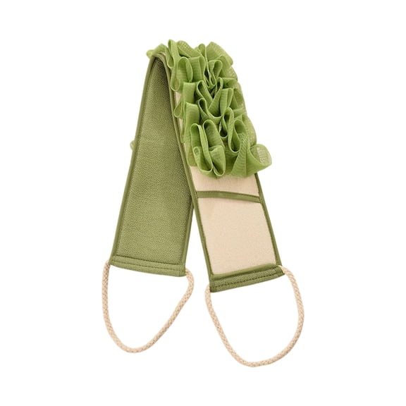Konghyp Dual-Sided Exfoliating Bath Scrubber - Extra Long Back Strap with Loofah & Massage Texture, Gentle Yet Effective Body Scrubber for Dead Skin Removal, Soft Exfoliation Shower Towel