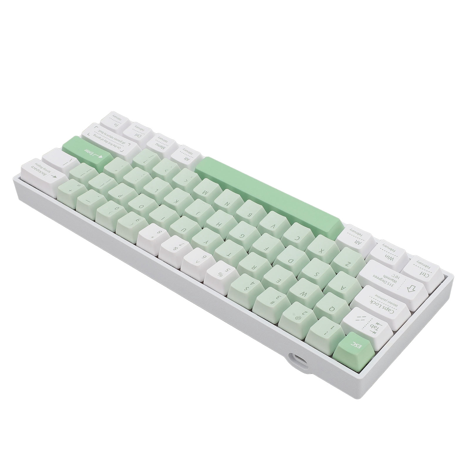 2.4G  Wireless Wired Keyboard, Hot Swappable 61 Keys Mechanical Keyboard  for IOS