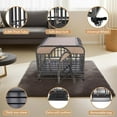 thumbnail image 3 of 46 Inch Heavy Duty Dog Crate, Dog Crate Cage Kennel with Wheels, Removable Trays for Small Medium Large Dogs, 3 of 7