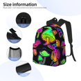 thumbnail image 5 of Vsdgher Bright Mushrooms Print Unisex Large Capacity Bookbag Schoolbag Casual Daypack for High School/College/Teens/Travel/Work, 5 of 8
