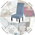 thumbnail image 2 of Chair Covers for Dining Room Set of 4, Stretch Solid Color Kitchen Chair Covers Washable Spandex Parsons Chair Slipcovers Removable Seat Protector for Home, Restaurant, Ceremony (Grey Blue), 2 of 6