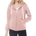 thumbnail image 5 of MixMatchy Women's Solid Basic Long Sleeve Zip Up Fleece Jacket, 5 of 5