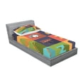 thumbnail image 2 of Ambesonne Colorful Fitted Sheet & Pillow Sham Set, Jazz Equipment Music, Twinxl, Multicolor, 2 of 2