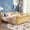 Wood/Natural, variant on Mirightone Full Metal Platform Bed , Low Profile Twin Bed Frame with Removable Safety Rails, Montessori Metal Bed for Bedroom, No Box Spring Needed, Black