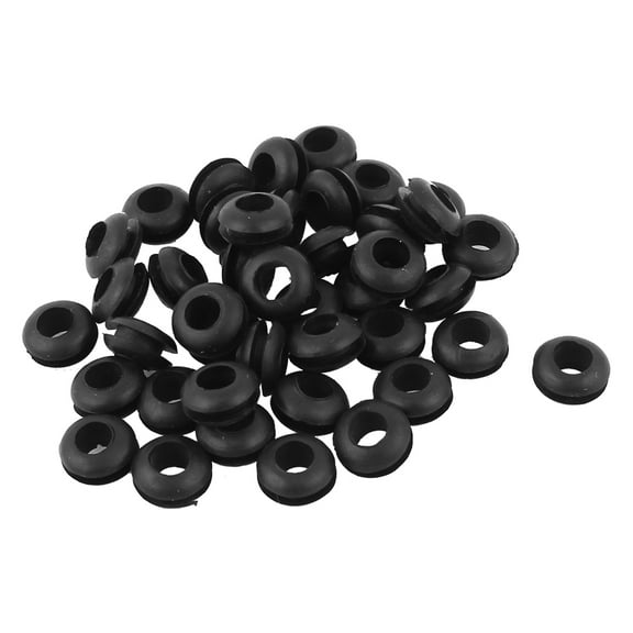 Unique Bargains 40pcs 6mm Inner Dia Black Rubber Armature Bar Wire Grommets Gasket Protector