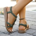 thumbnail image 5 of Eltusu Women's Flat Sandals, Casual Ankle Strap No Slip Open Toe Summer Shoes Green Size 9, 5 of 9