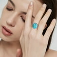 thumbnail image 5 of NUNCAD Turquoise Blue Ring Oval Shape Handmade Ring 925 Sterling Silver Statement Boho Ring Gift For Women, 5 of 5