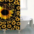 thumbnail image 4 of Black Butterfly Sunflower Pattern Shower Curtain 72"x84" ,Bathroom Decorative Shower Curtains Set with 12 Hooks,Modern Waterproof Washable Shower Curtain, 4 of 6