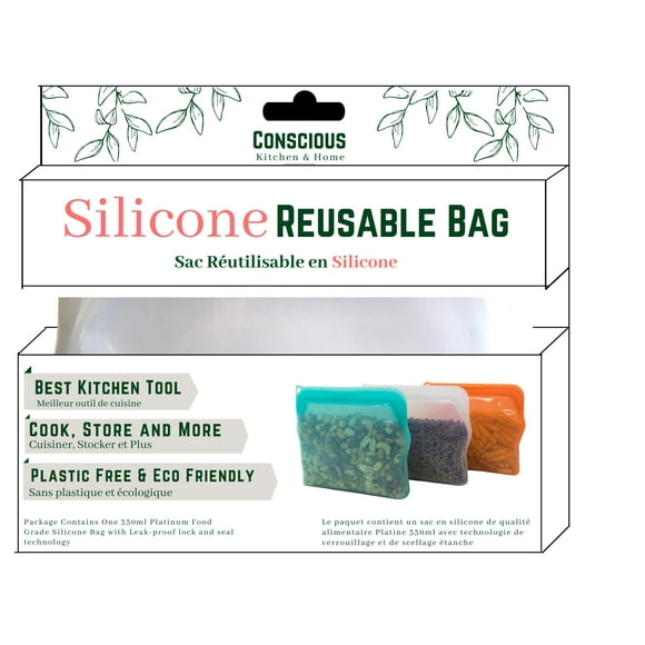Conscious Kitchen & Home - Medium Platinum Clear Silicone Bag