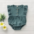 thumbnail image 3 of 6 Months Baby Girls Clothes 9 Months Girls Romper Solid Color Infant Girls Sleeveless Bodysuit Onesies Green, 3 of 8