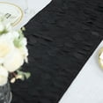 thumbnail image 5 of Balsa Circle 12x108 in Black 3D Leaves Petal Design Taffeta Table Runner Party Events Home Decorations Supplies, 5 of 8