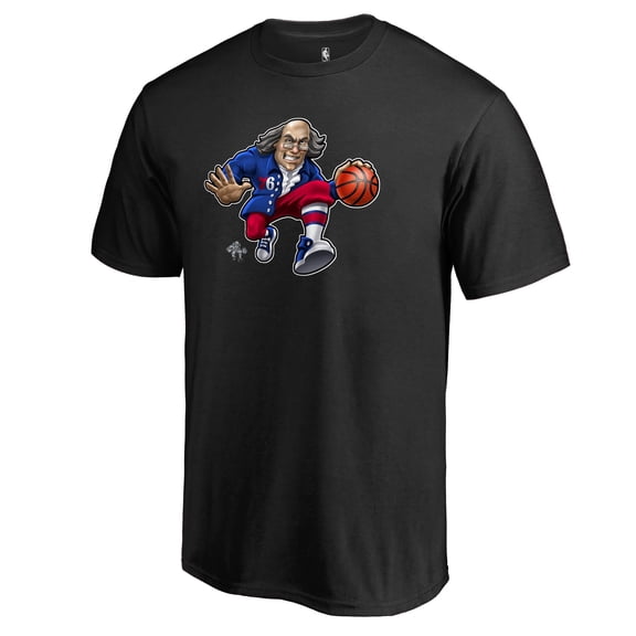 Men's Fanatics Black Philadelphia 76ers Midnight Mascot 2 T-Shirt