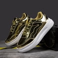 thumbnail image 4 of GLYGML Platform Sneakers Shiny Patent Leather Fashion Shoes with Thick White Sole for Street Style and Party Wear, 4 of 5
